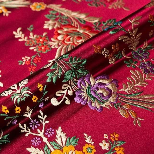 Avelena | Blumenstoffe Brokat Jacquard Musterstoff Zum Nähen Von Cheongsam und Kimono Material für Diy