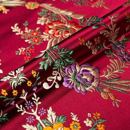 Avelena | Blumenstoffe Brokat Jacquard Musterstoff Zum Nähen Von Cheongsam und Kimono Material für Diy