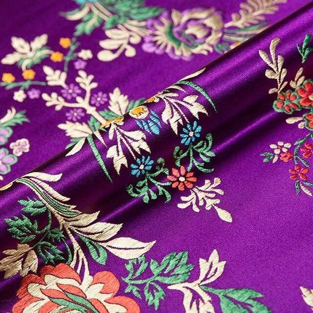 Avelena | Blumenstoffe Brokat Jacquard Musterstoff Zum Nähen Von Cheongsam und Kimono Material für Diy
