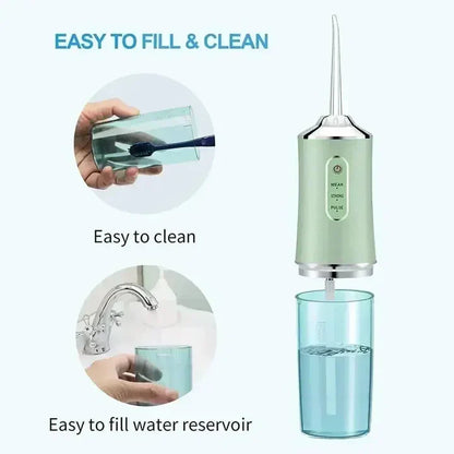 Avelena | Wiederaufladbarer kabelloser Wasserflosser AquaSmile – Professionelle Mundpflege zu Hause und unterwegs