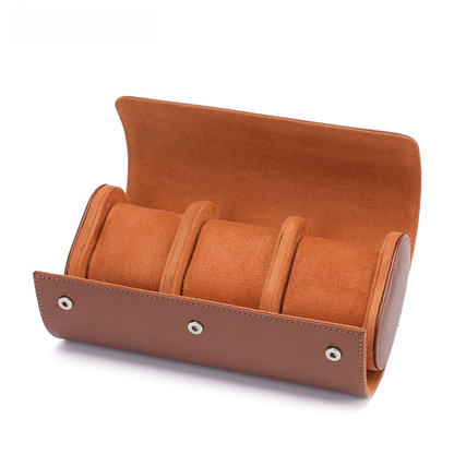 Avelena | Vintage Leder 3-Slot Herren Uhrenbox für Reisen