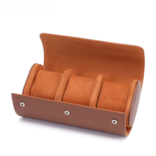 Avelena | Vintage Leder 3-Slot Herren Uhrenbox für Reisen