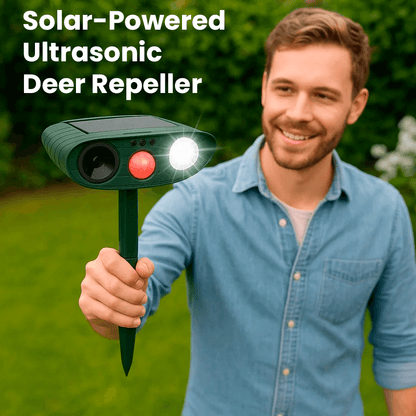 Avelena | Solar-powered ultrasound deer repeller - Effective deer deterrent for gardens and caverns in 48 hours