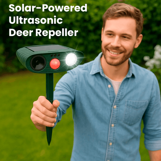 Avelena | Solar-powered ultrasound deer repeller - Effective deer deterrent for gardens and caverns in 48 hours