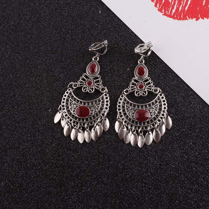 Avelena | 5 Farben Quaste Vintage Clip Ohrringe ohne Piercing
