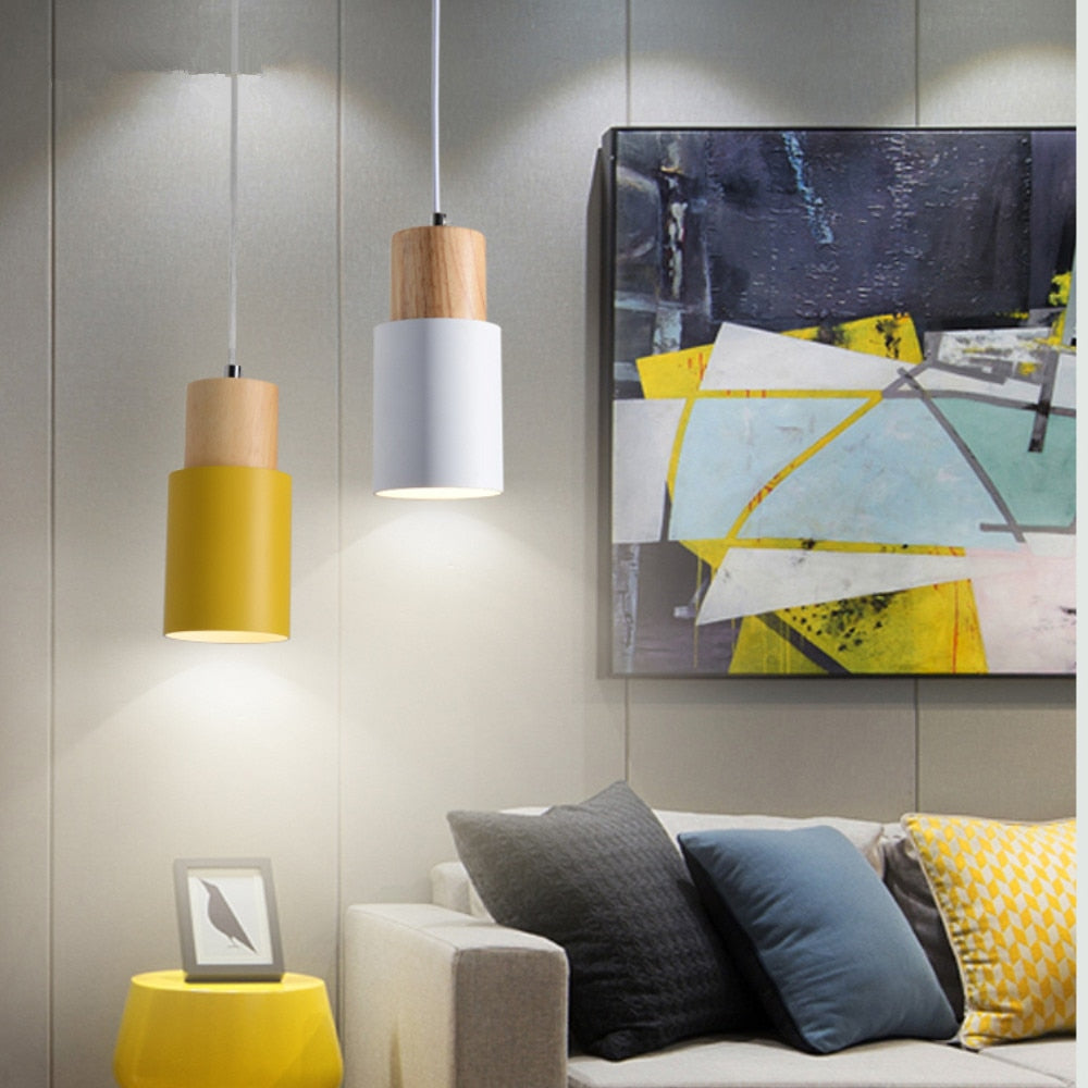 Avelena | Designer Nordisch Holz Sockel Hängelampe