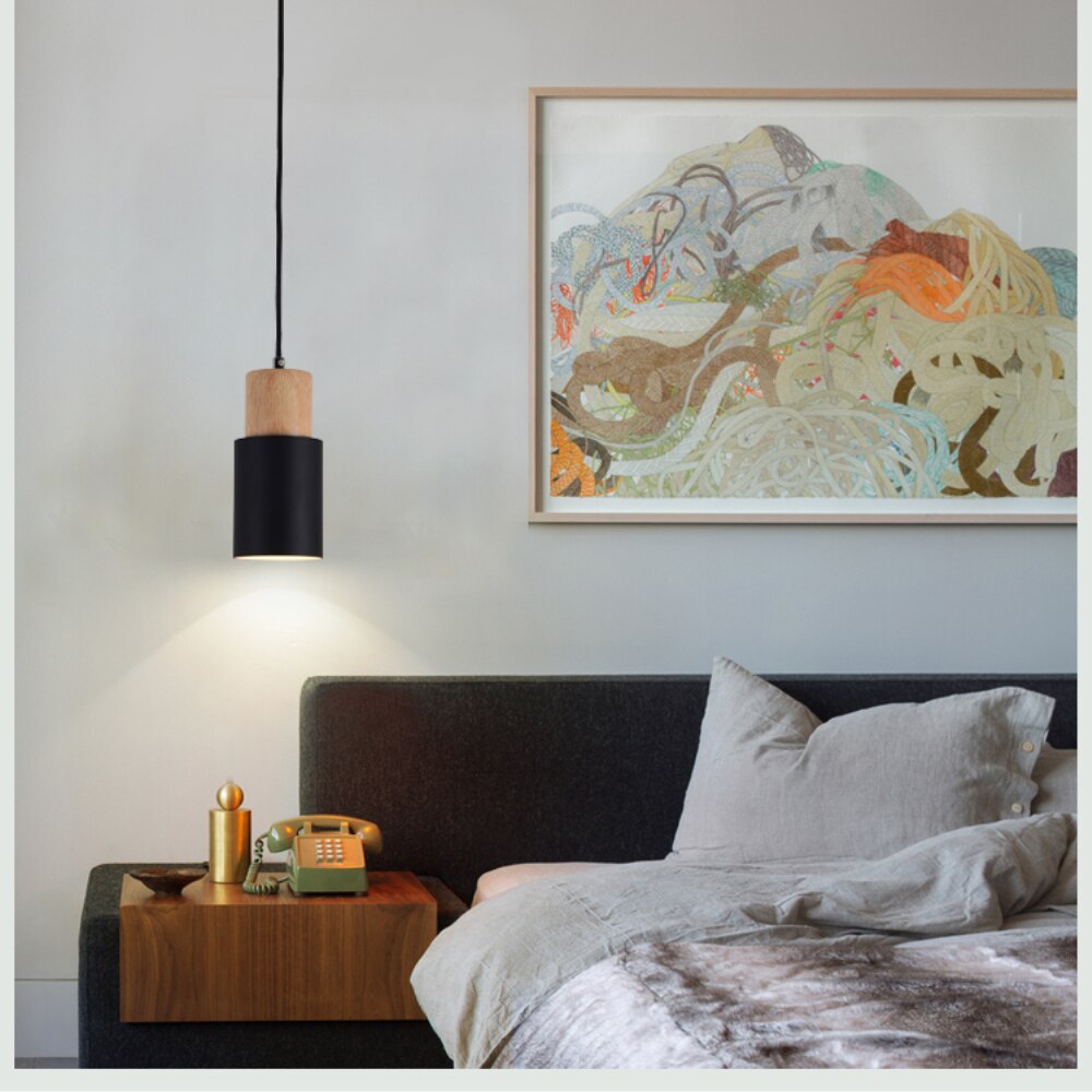 Avelena | Designer Nordisch Holz Sockel Hängelampe