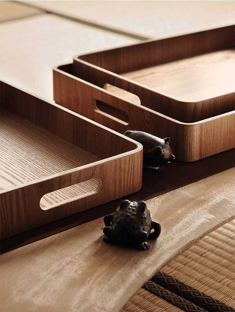 Avelena | Schlanke, runde Serviertabletts aus Holz