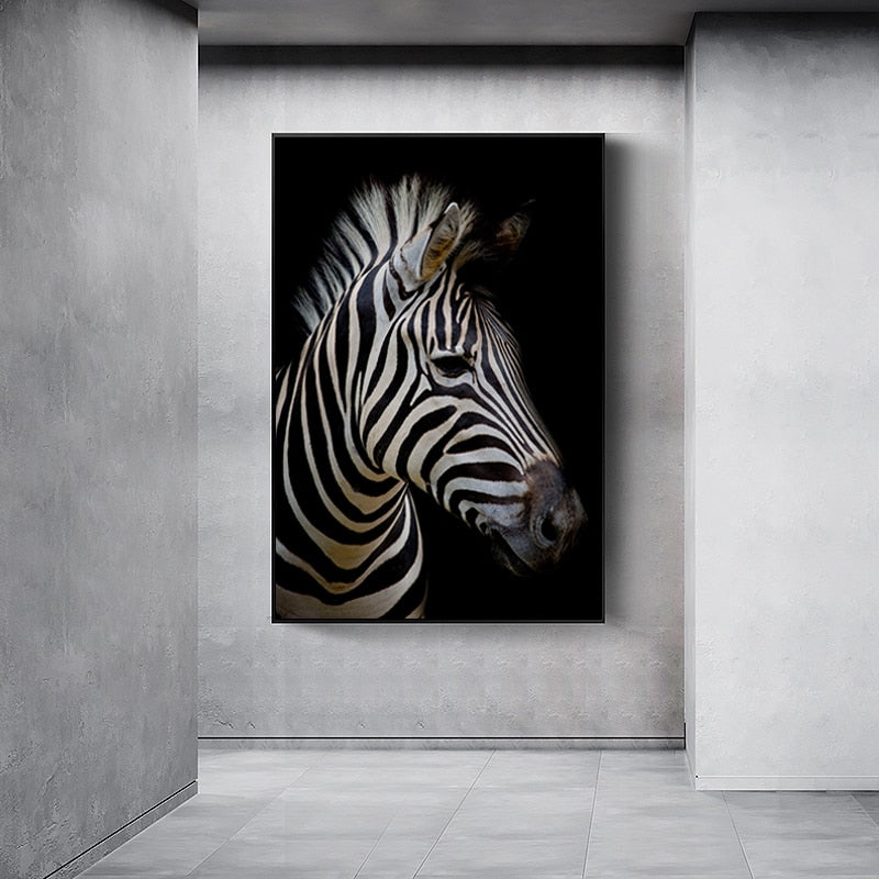 Avelena | Natur Wildtiere Afrika Wildtiere Schwarz Weiß - Leinwand Wandkunst Malerei