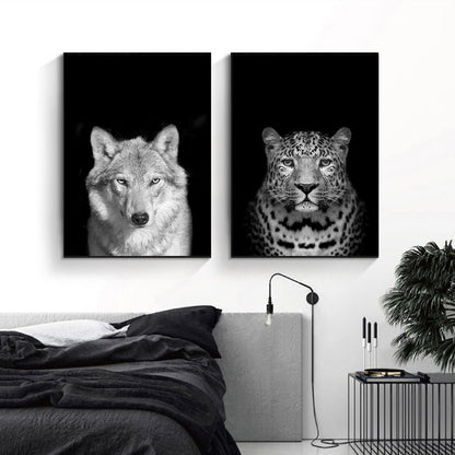 Avelena | Natur Wildtiere Afrika Wildtiere Schwarz Weiß - Leinwand Wandkunst Malerei