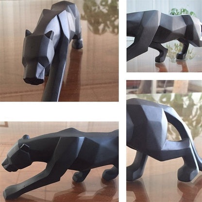 Avelena | Moderne Harz Geometrische Schwarze Panther Skulptur