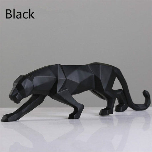 Avelena | Moderne Harz Geometrische Schwarze Panther Skulptur