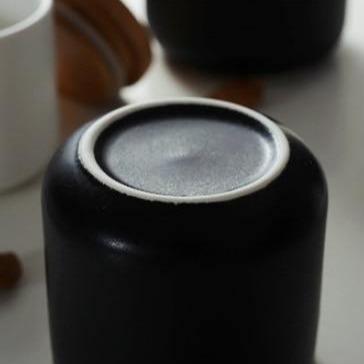 Avelena | BambooNest Keramik-Aufbewahrungsboxen mit Bambusdeckel | Stilvolle Lagerung | Perfekt für Küche & Bad | In Weiß & Schwarz erhältlich