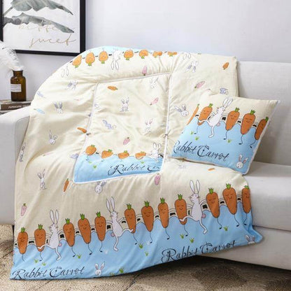 Avelena | 2In1 Bunt Cartoon Kopfkissen Decke