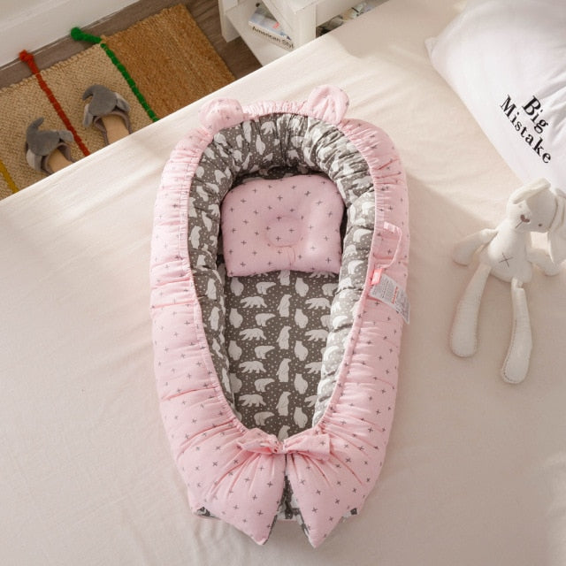 Avelena | Tragbares Babybett und Baby Nest Bett mit Kissen