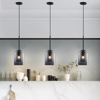 Avelena | Mid-Century Pendelleuchte mit Doppeltem Glas