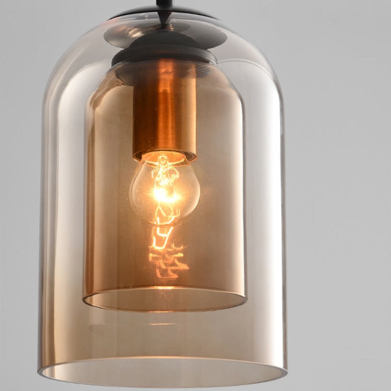 Avelena | Mid-Century Pendelleuchte mit Doppeltem Glas