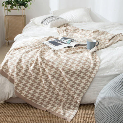 Avelena | PlaidLuxe Houndstooth Kuscheldecke | Kariertes Design | Weich & Gemütlich | Verschiedene Größen