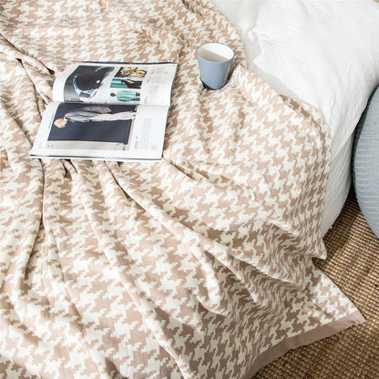 Avelena | PlaidLuxe Houndstooth Kuscheldecke | Kariertes Design | Weich & Gemütlich | Verschiedene Größen