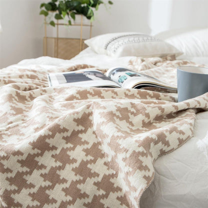 Avelena | PlaidLuxe Houndstooth Kuscheldecke | Kariertes Design | Weich & Gemütlich | Verschiedene Größen