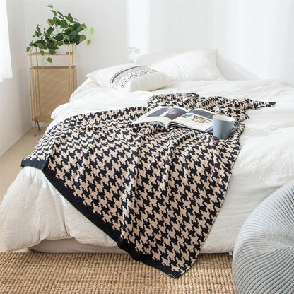 Avelena | PlaidLuxe Houndstooth Kuscheldecke | Kariertes Design | Weich & Gemütlich | Verschiedene Größen