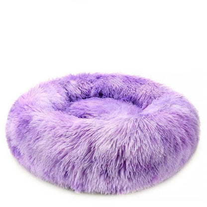 Avelena | Runder Regenbogen Extra Plüsch Beruhigender Donut Hundebetten