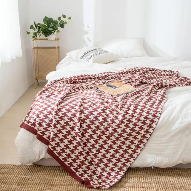 Avelena | PlaidLuxe Houndstooth Kuscheldecke | Kariertes Design | Weich & Gemütlich | Verschiedene Größen