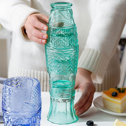 Avelena | Farbiges Glasbecher-Set in Koi-Fischform - Schlussverkauf