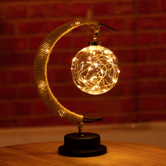 Avelena | Rayvia Lunar Lampe - Halbmond LED Licht mit Glas Globus für gemütliche Atmosphäre