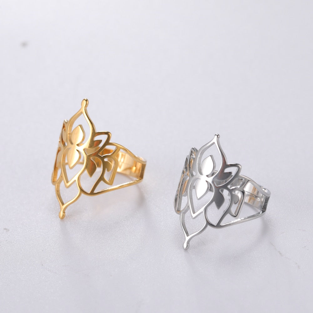 Avelena | Buddha Vintage Lotus Ringe für Frauen