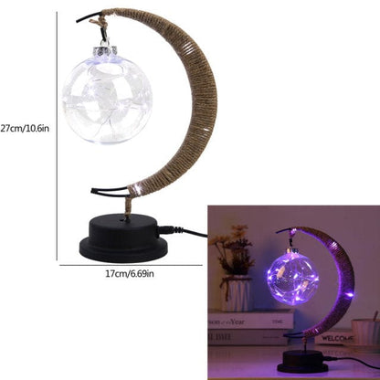 Avelena | Rayvia Lunar Lampe - Halbmond LED Licht mit Glas Globus für gemütliche Atmosphäre