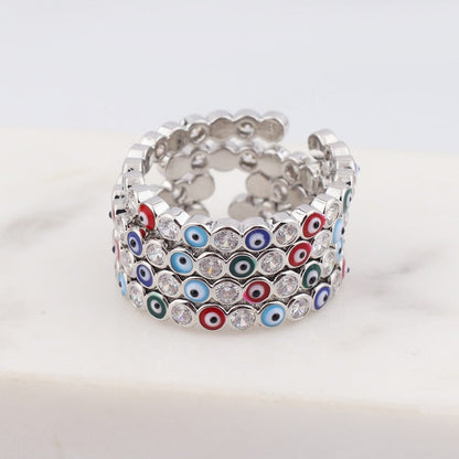 Avelena | Bohemian Rainbow Auge des Bösen mit Strass gefüllte goldene Ringe