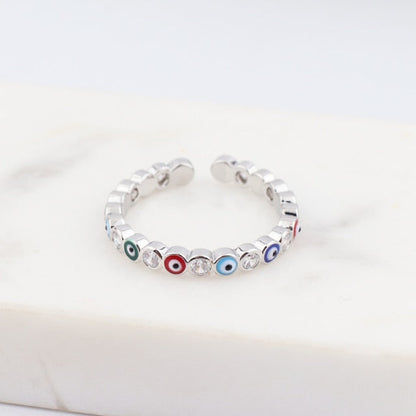 Avelena | Bohemian Rainbow Auge des Bösen mit Strass gefüllte goldene Ringe