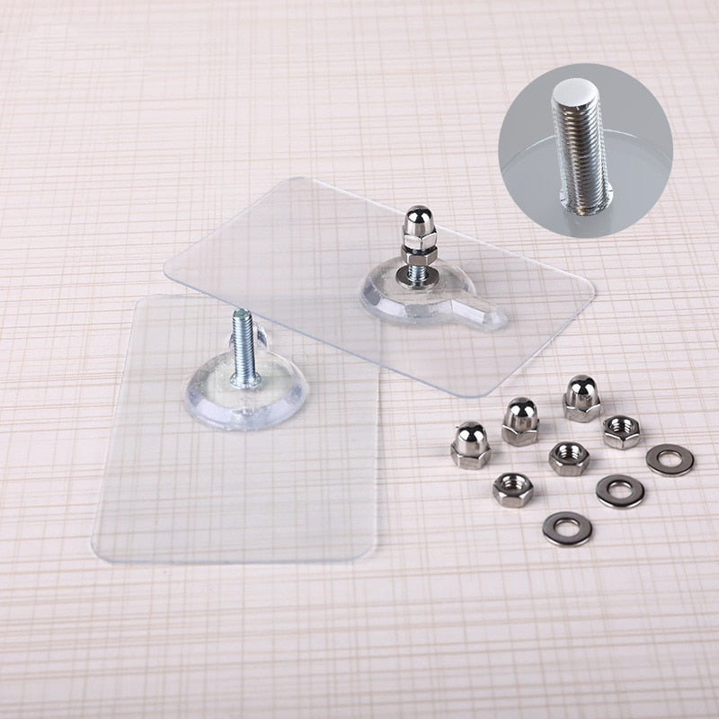 Avelena | 10 Stück Schwerlast Punch-Free Transparente Klebehaken
