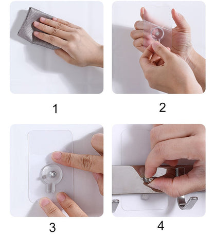Avelena | 10 Stück Schwerlast Punch-Free Transparente Klebehaken
