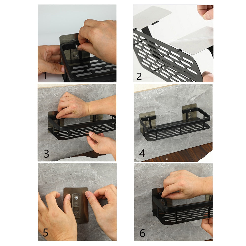 Avelena | Metall Saugnapf Badezimmerregale