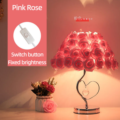 Avelena | Rose Blüten Nachttischlampe