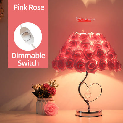 Avelena | Rose Blüten Nachttischlampe