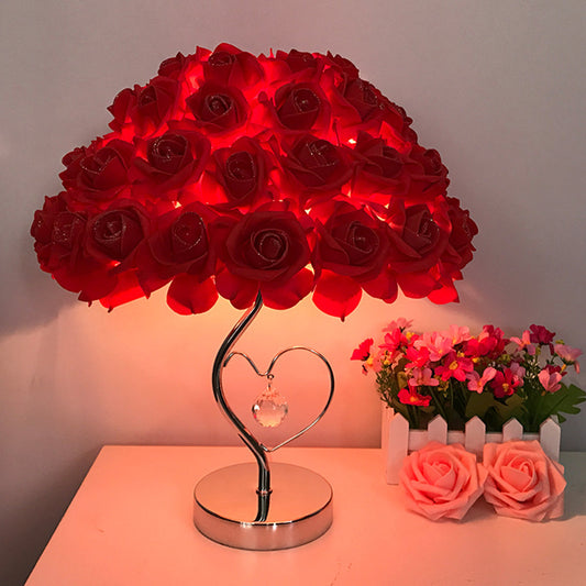 Avelena | Rose Blüten Nachttischlampe