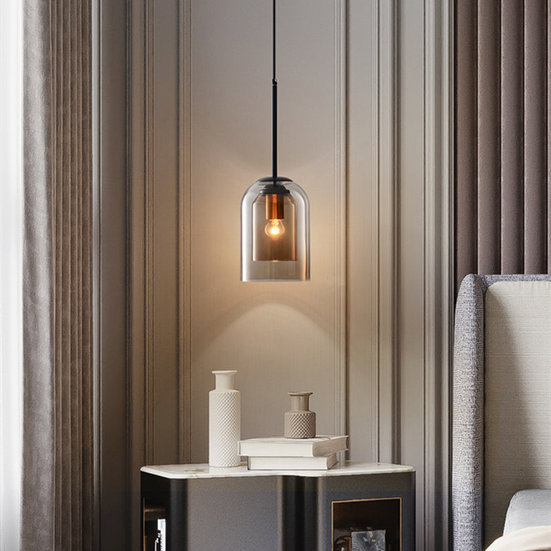 Avelena | Mid-Century Pendelleuchte mit Doppeltem Glas