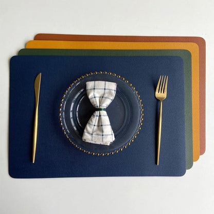 Avelena | Moderne rechteckige wasserdichte PU-Leder Tischsets