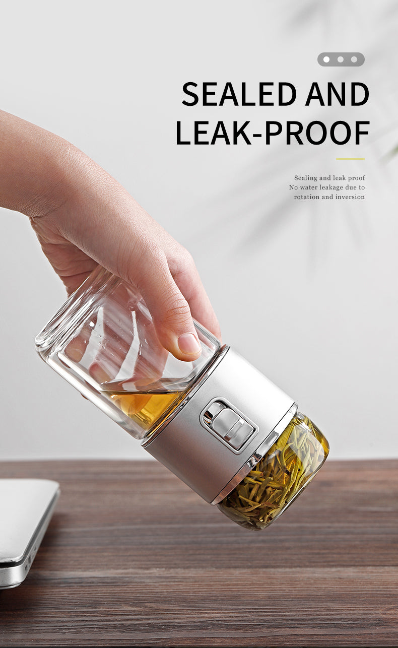 Avelena | Doppelglas Tee-Infuser Thermosflasche