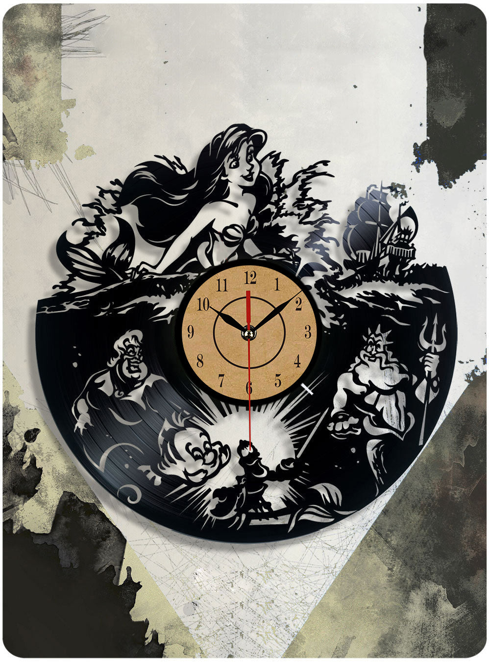 Avelena | Modedesign Uhr Cd Vinyl Plattwand Uhr Das Kleine Thema 3D Hängende Uhren Duvar Saat Heimdekoration
