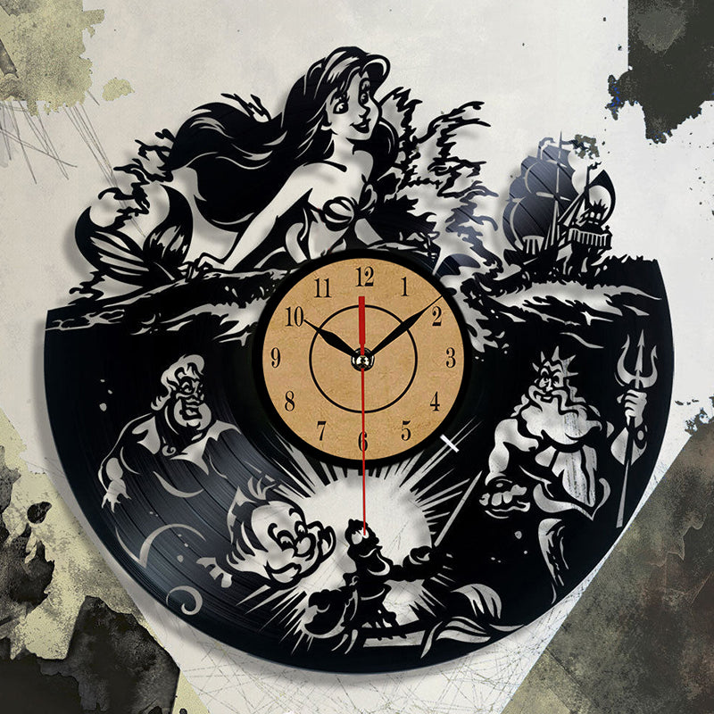 Avelena | Modedesign Uhr Cd Vinyl Plattwand Uhr Das Kleine Thema 3D Hängende Uhren Duvar Saat Heimdekoration