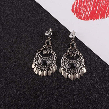 Avelena | 5 Farben Quaste Vintage Clip Ohrringe ohne Piercing