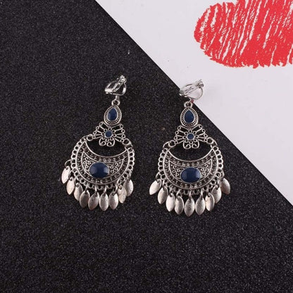 Avelena | 5 Farben Quaste Vintage Clip Ohrringe ohne Piercing