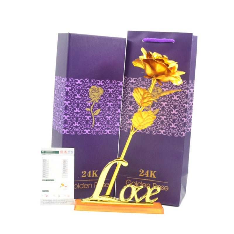Avelena | 24K Vergoldete Rose Inklusive Zertifikat und Luxuriöser Geschenkschachtel