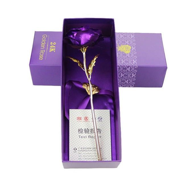 Avelena | 24K Vergoldete Rose Inklusive Zertifikat und Luxuriöser Geschenkschachtel