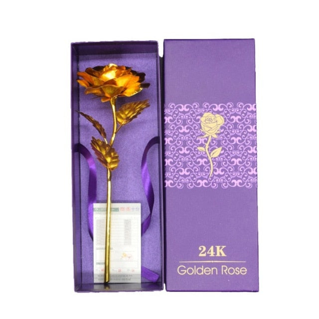 Avelena | 24K Vergoldete Rose Inklusive Zertifikat und Luxuriöser Geschenkschachtel
