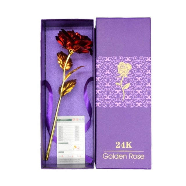 Avelena | 24K Vergoldete Rose Inklusive Zertifikat und Luxuriöser Geschenkschachtel